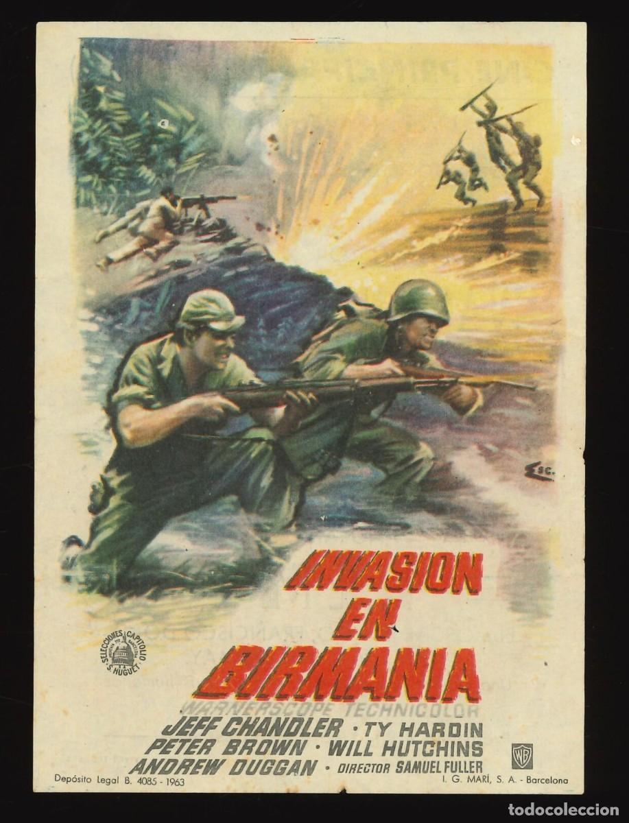 Cine: INVASI&Oacute;N EN BIRMANIA / PROGRAMA DE CINE CON PUBLICIDAD EN TRASERA (B&Eacute;LICO) - Foto 1