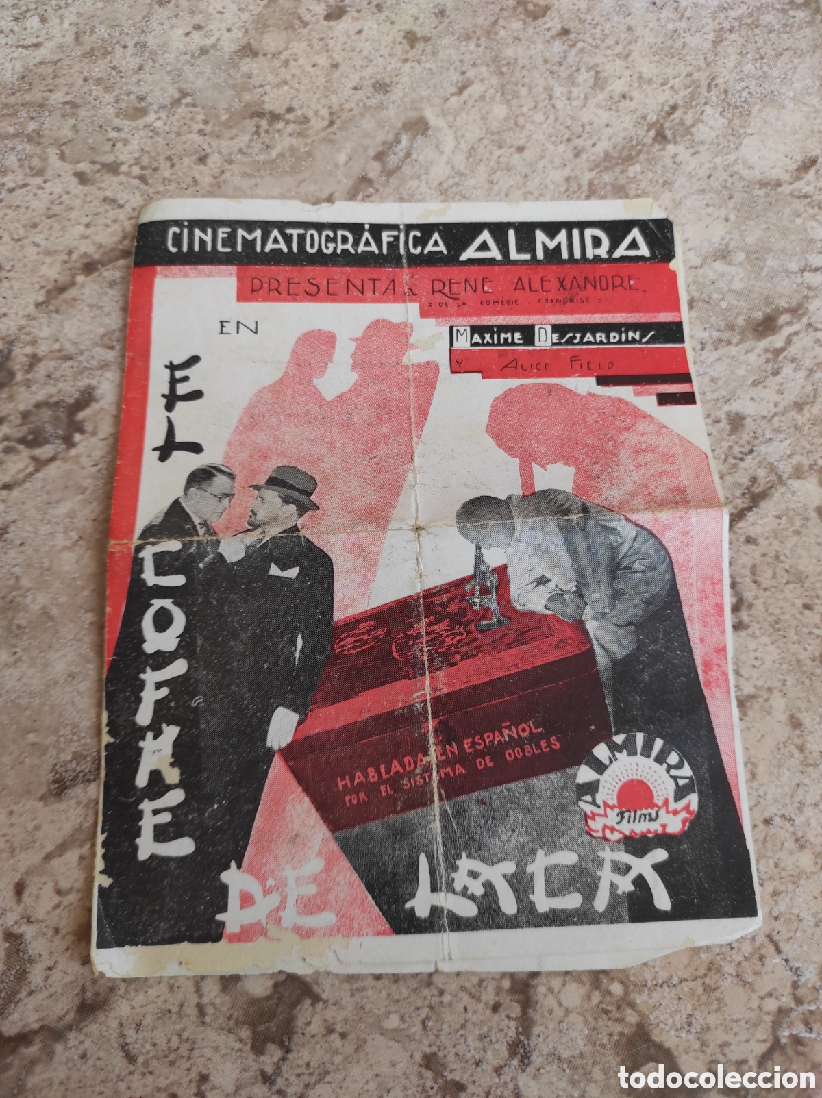  Foglietti di film di film antichi di cinema: Programa de Mano de la Pel&iacute;cula El Cofre de Laca - Almira Films - A&ntilde;o 1933 -