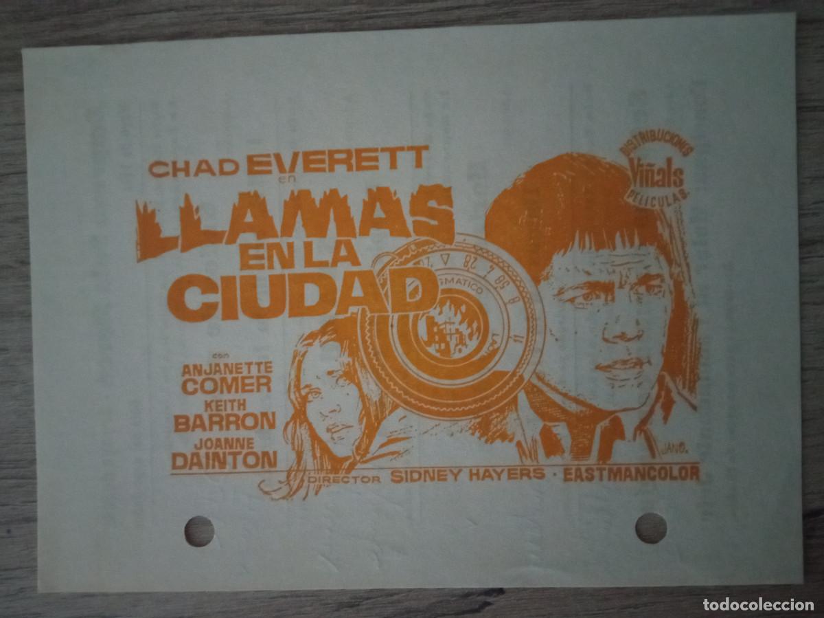  Foglietti di film di film antichi di cinema: LLAMAS EN LA CIUDAD, CHAD EVERETT, SALA MERCE DE ARENYS DE MAR, 1974