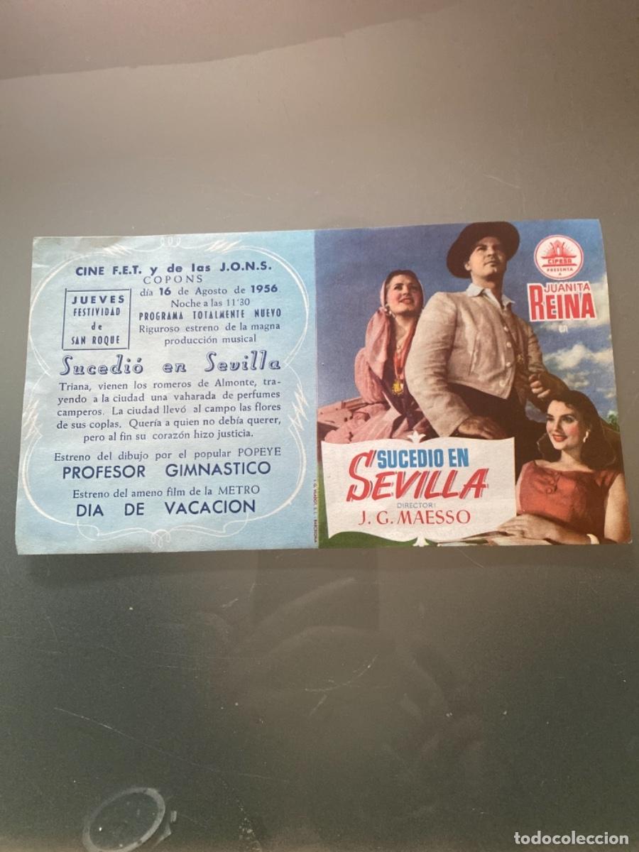 Cine: Programa Cine Copons 1956 Sucedi&oacute; en Sevilla - Foto 1
