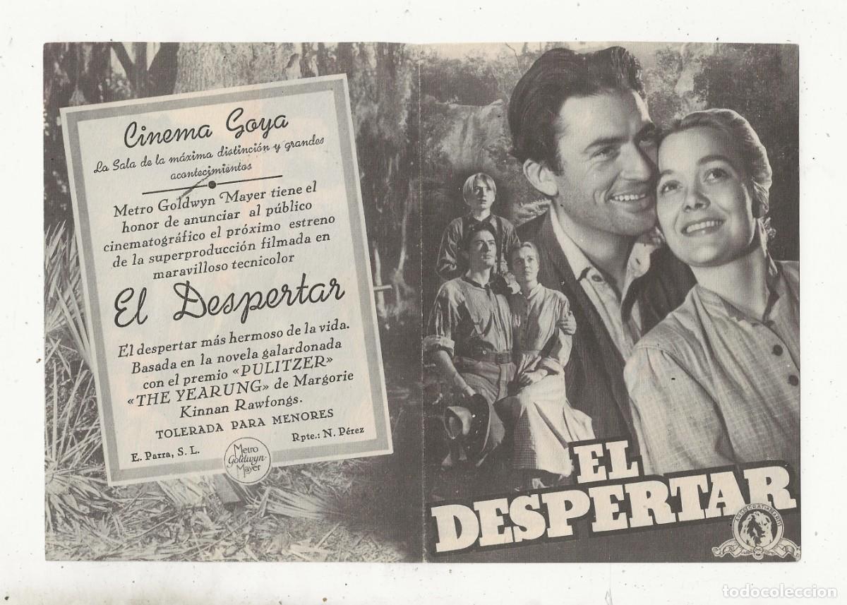 Cine: EL DESPERTAR - PROGRAMA DE MANO DOBLE (GREGORY PECK, JANE WYMAN)