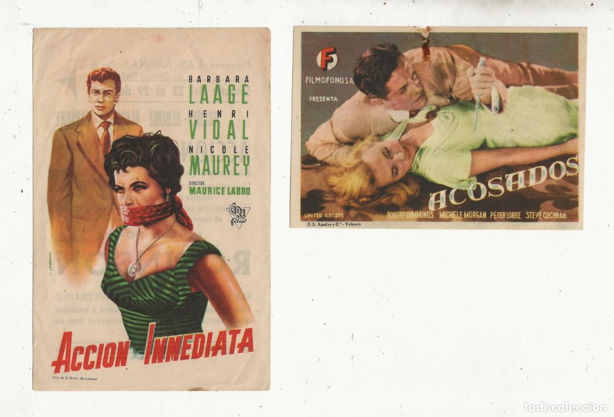 Cine: 2 PROGRAMAS DE MANO - ACOSADOS - ACCION INMEDIATA - Foto 1
