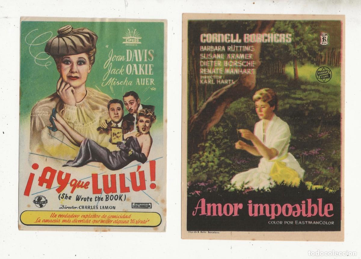 Cine: 2 PROGRAMAS DE MANO - AMOR IMPOSIBLE - &iexcl; AY QUE LUL&Uacute; ! - Foto 1