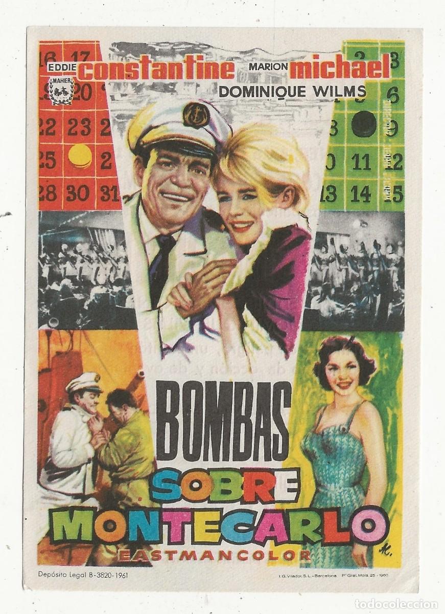 Cine: PROGRAMA DE MANO - BOMBAS SOBRE MONTECARLO - EDDIE CONSTANTINE, MARION MICHAEL - Foto 1