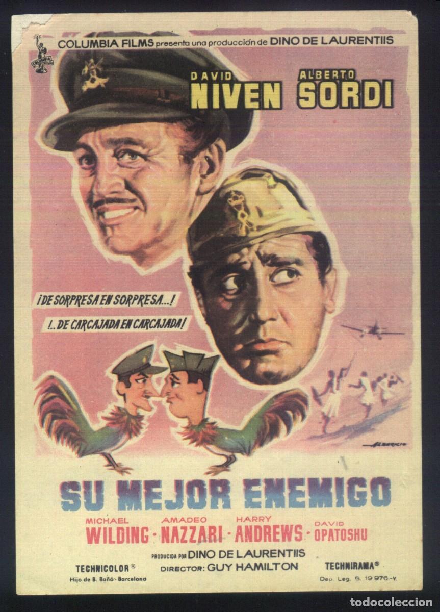  Foglietti di film di film antichi di cinema: Q-10739 - Su mejor enemigo (The Best of Enemies (I due nemici)) David Niven - Alberto Sordi