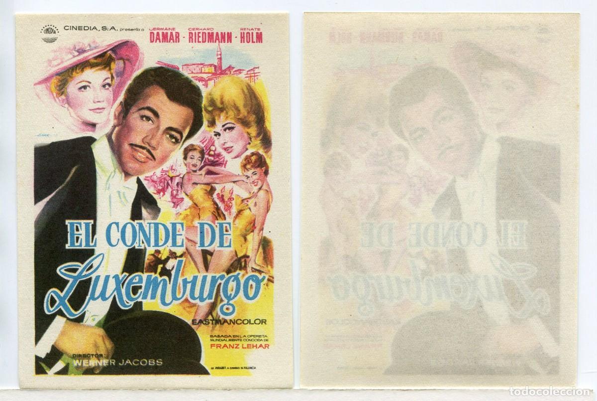  Foglietti di film di film antichi di cinema: EL CONDE DE LUXEMBURGO, con Cermaine Damar.