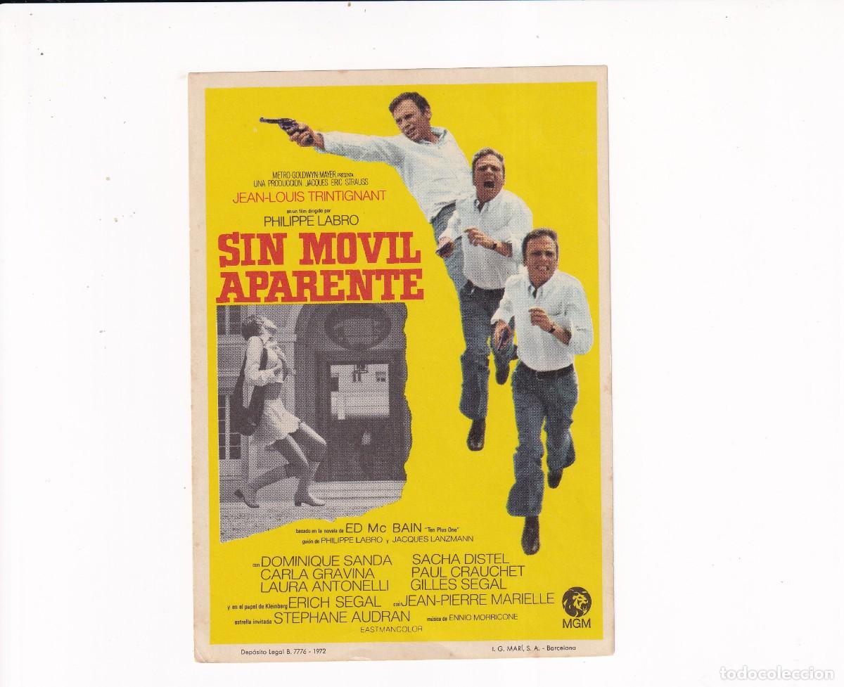 Cine: SIN MOVIL APARENTE .- DOMINIQUE SANDA - Foto 1