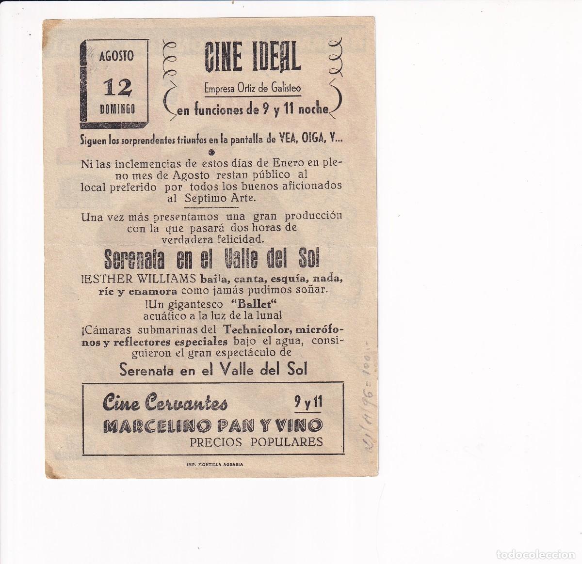 Cine: SERENATA EN EL VALLE DEL SOL .- ESTHER WILLIAMS - Foto 2