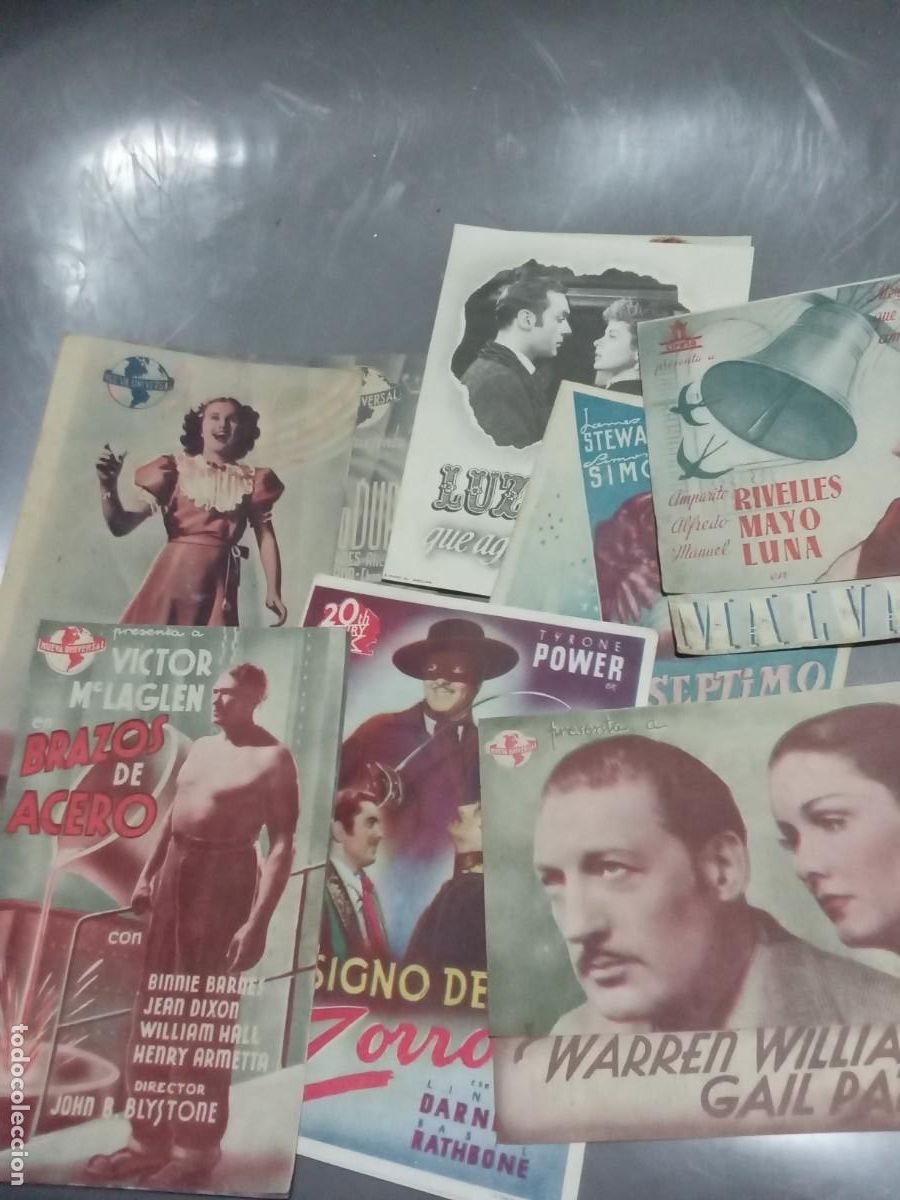  Foglietti di film di film antichi di cinema: 7 programas de cine dobles.