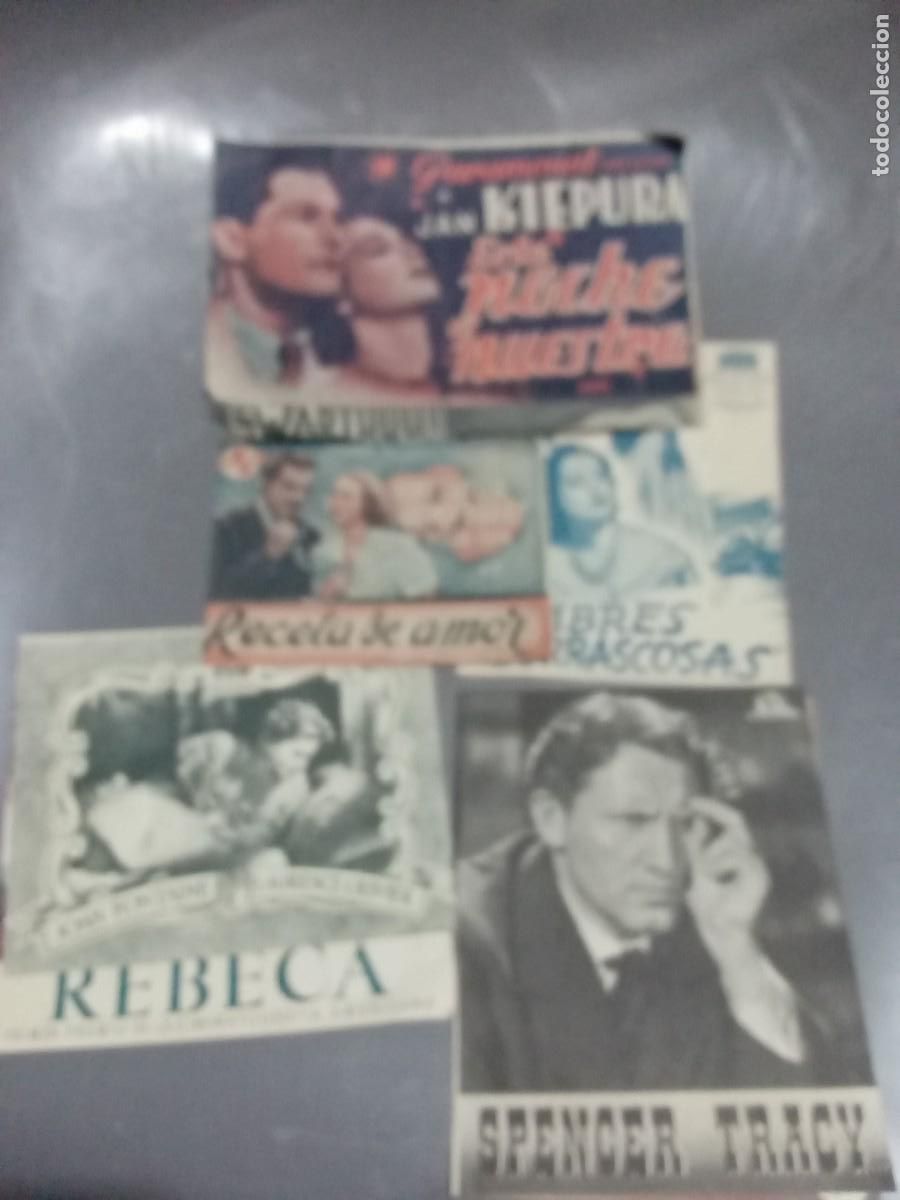  Foglietti di film di film antichi di cinema: Rebeca.Spencer Tracy.Cumbres borrascosas.Receta de amor.Esta noche es nuestra.5 programas.