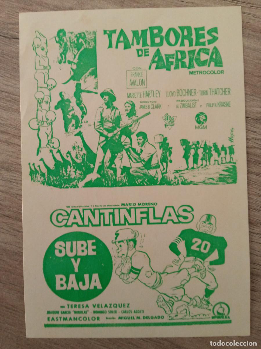  Foglietti di film di film antichi di cinema: TAMBORES DE AFRICA Y SUBE Y BAJA, FOLLETO LOCAL CINE CLAV&Eacute; DE MATAR&Oacute;, 1972
