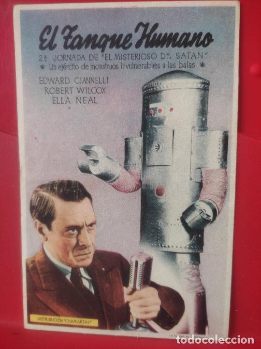 Cinema: TANQUE HUMANO FOLLETO PASE MANO PROGRAMA DOBLE SIN PUBLICIDAD DORSO 13,3 X8,7CM ORIGINAL