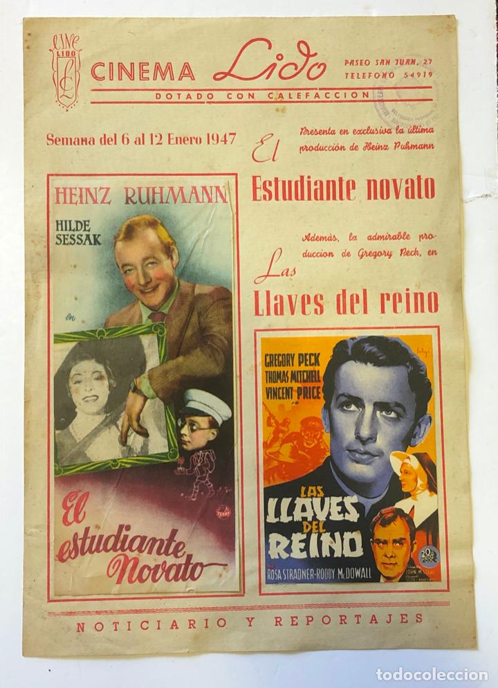  Flyers Publicitaires de films Anciens: FOLLETO DE CINE, EL ESTUDIANTE NOVATO, LAS LLAVES DEL REINO