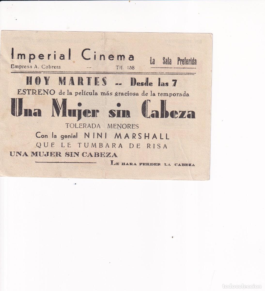 Cine: UNA MUJER SIN CABEZA .- NINI MARSHALL - Foto 2