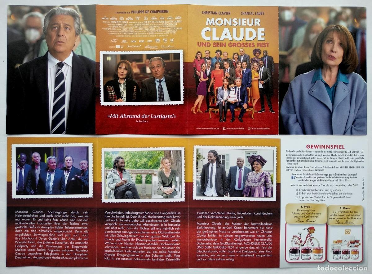 Kino: MONSIEUR CLAUDE, con christian Clavier. PROGRAMA BELGA. PLEGADO 10,5 X 15 cms.