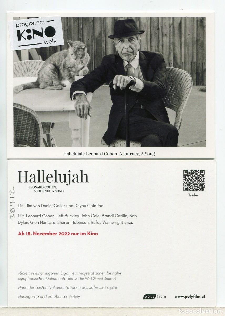 Cine: HALLELUJAH, con Leonard Cohen. POSTAL, PROGRAMA AUSTRIACO. - Foto 1