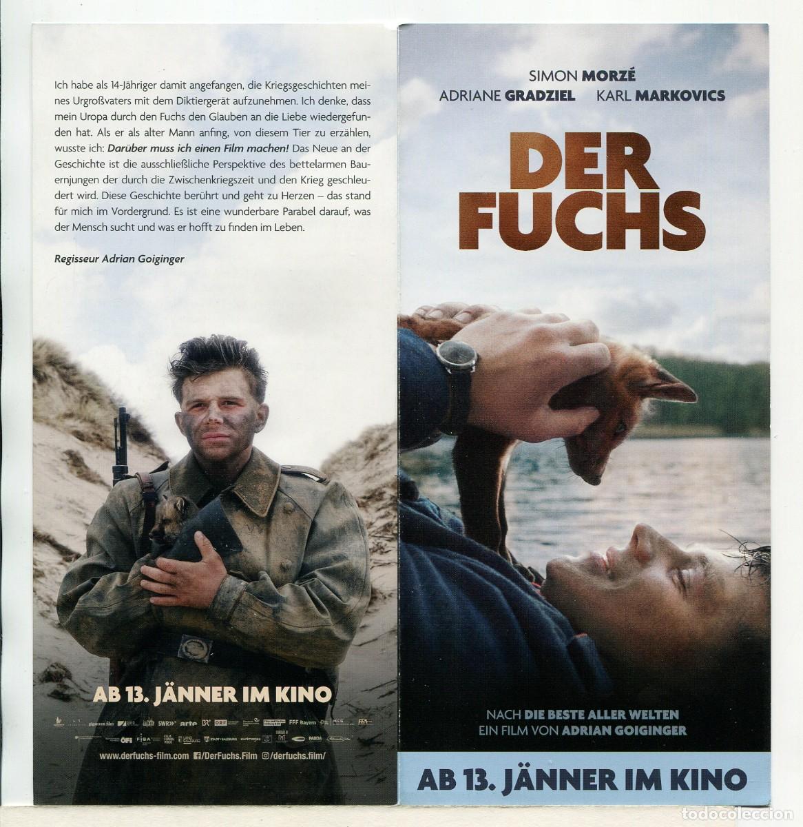Kino: DER FUCHS, de Adrian Goiginger. PROGRAMA AUSTRIACO. 10 X 21 cm. cerrado.