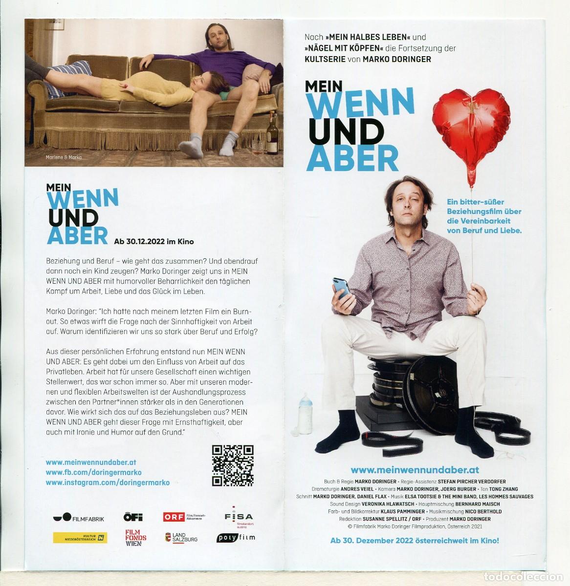 Kino: MEIN WENN UND ABER. PROGRAMA AUSTRIACO. 10 X 21 cm. cerrado.