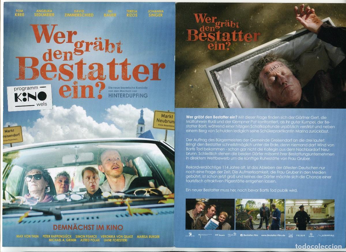 Kino: WER GR&Auml;BT DEN BESTATTER EIN, con Tom Kreb. PROGRAMA AUSTRIACO. 15 X 21 cm.