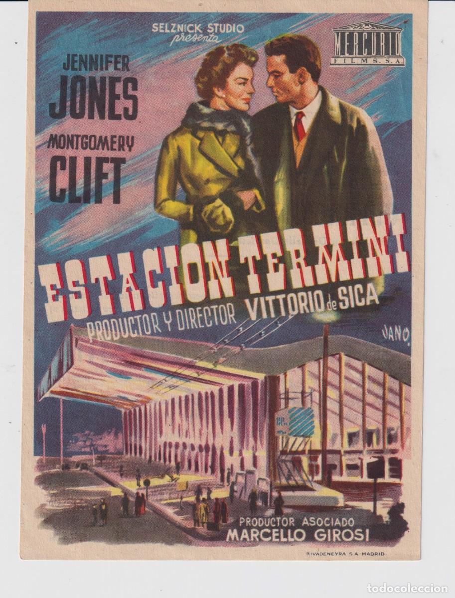 Cine: FOLLETO DE MANO ESTACION TERMINI CON JENNIFER JONES CINE ATENEO Y CATALU&Ntilde;A TARREGA el a&ntilde;o 1954