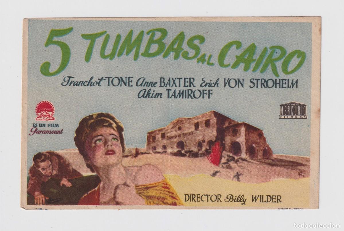 Kino: FOLLETO DE MANO5 TUMBAS AL CAIRO CON ANNE BAXTER CINE BARTRINA REUS A&Ntilde;O 1951