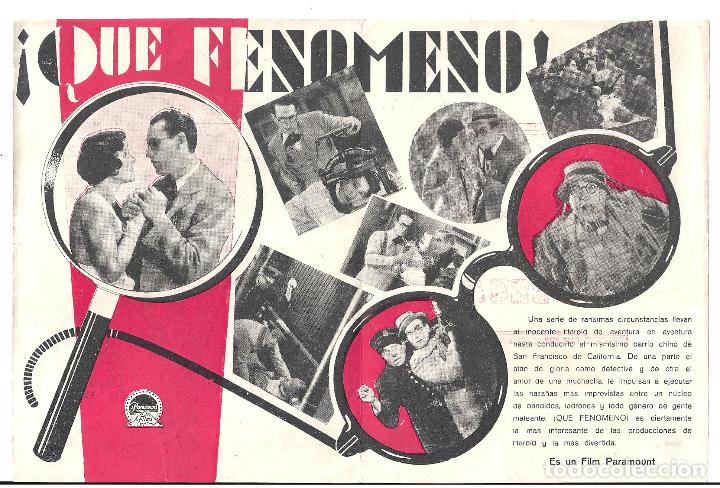 Cine: PTCC7 31 QUE FENOMENO PROGRAMA DOBLE PARAMOUNT HAROLD LLOYD - Foto 2