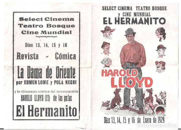 Cine: PTCC7 31 EL HERMANITO PROGRAMA DOBLE PARAMOUNT HAROLD LLOYD - Foto 2