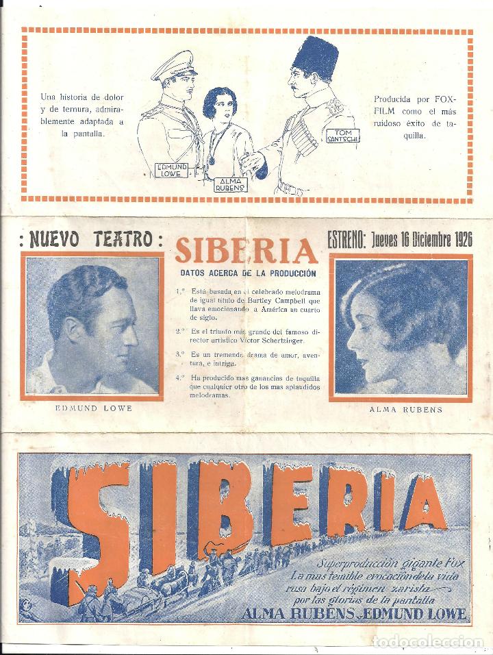 Cine: PTCC2 15 SIBERIA PROGRAMA TRIPLE FOX ALMA RUBENS EDMUND LOWE - Foto 1