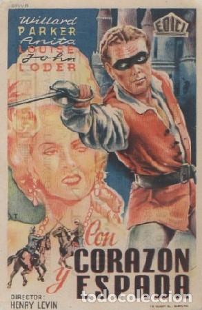 Cine: PROGRAMA DE CINE. CON CORAZ&Oacute;N Y ESPADA PC-6246 - Foto 1