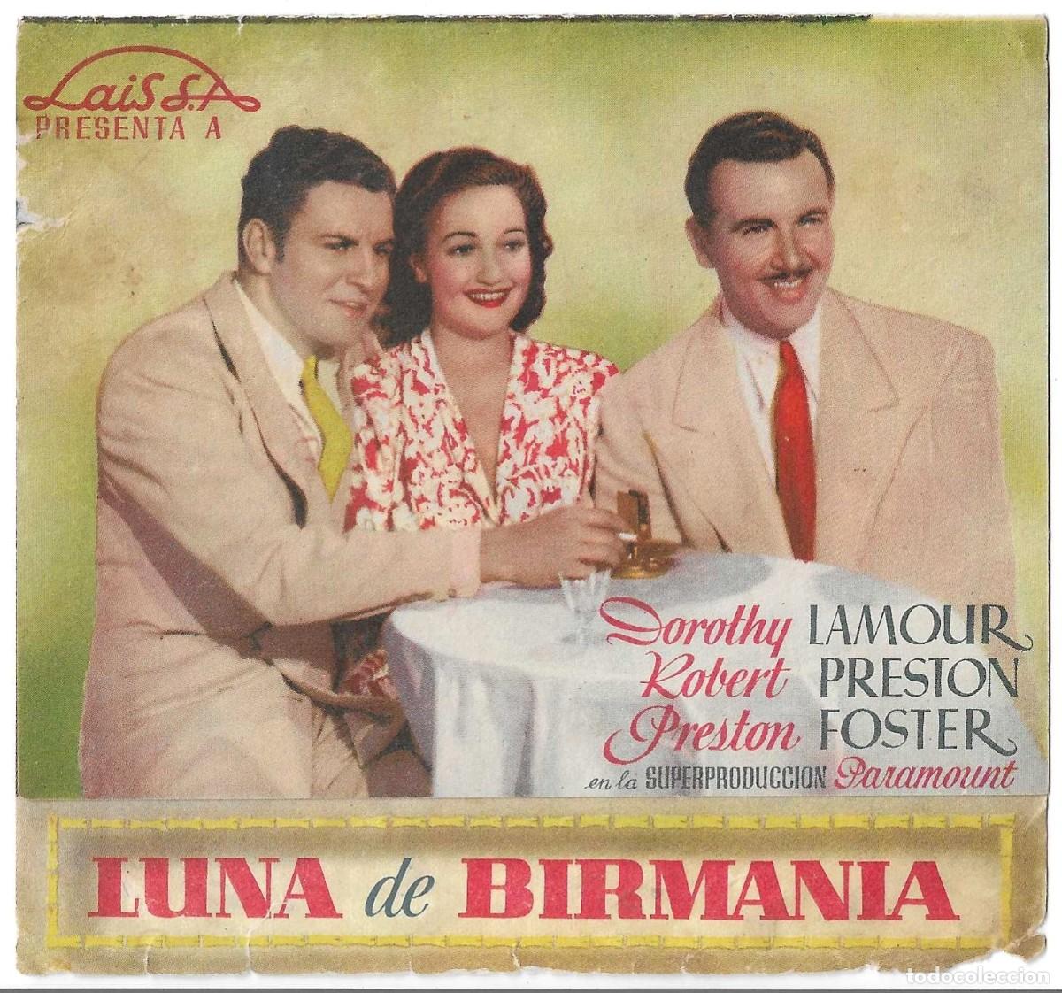  Flyers Publicitaires de films Anciens: AMG-1798 FOLLETO DE MANO LUNA DE BIRMANIA, CINE SANTO DOMINGO JEREZ