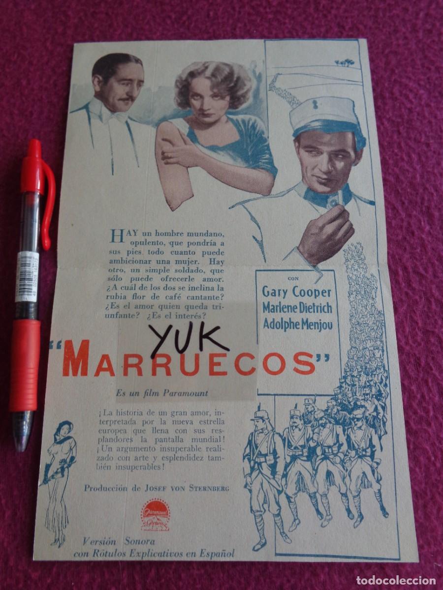 Cine: MARRUECOS - GARY COOPER - MARLENE DIETRICH - PROGRAMA DOBLE ORIGINAL - A&Ntilde;OS 30 - Foto 2