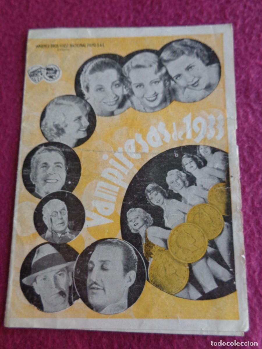 Cine: VAMPIRESAS DE 1933 PROGRAMA DOBLE WARNER GINGER ROGERS RUBY KEELER DICK POWELL JOAN BLONDEL - Foto 1