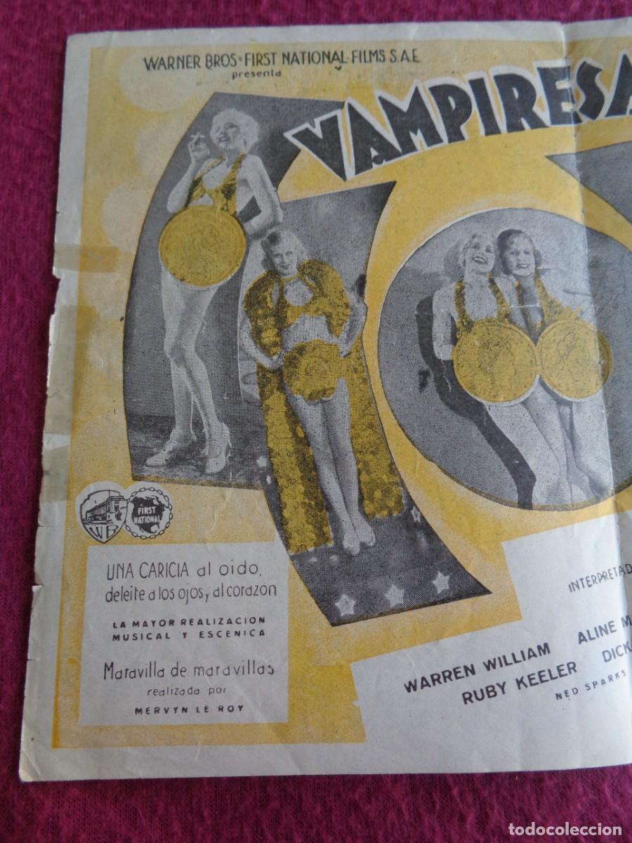 Cine: VAMPIRESAS DE 1933 PROGRAMA DOBLE WARNER GINGER ROGERS RUBY KEELER DICK POWELL JOAN BLONDEL - Foto 3