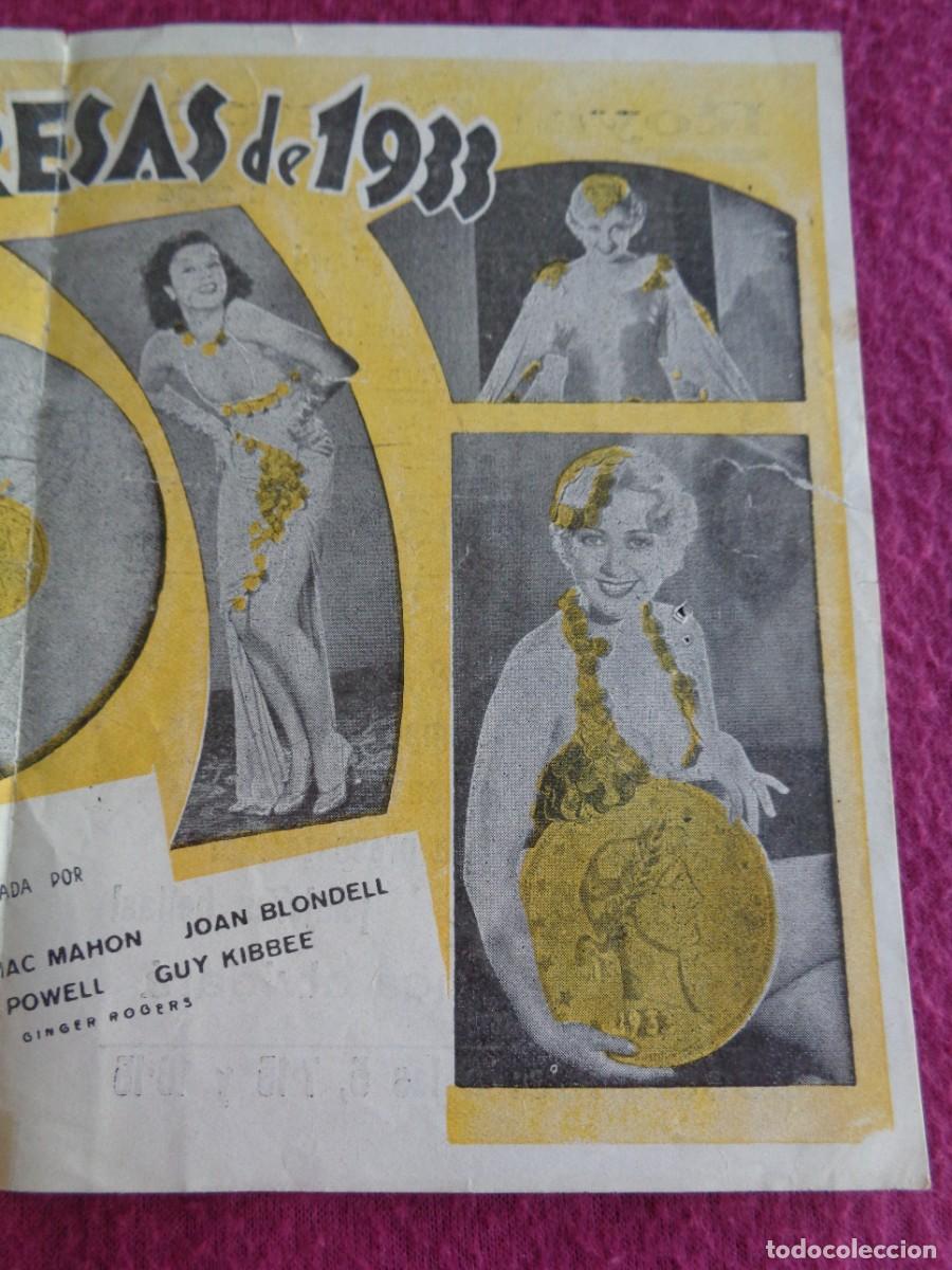 Cine: VAMPIRESAS DE 1933 PROGRAMA DOBLE WARNER GINGER ROGERS RUBY KEELER DICK POWELL JOAN BLONDEL - Foto 4
