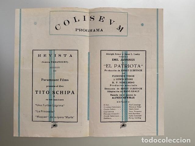 Cine: EL PATRIOTA. PROGRAMA DOBLE CINE COLISEUM. EMIL JANNING - Foto 3