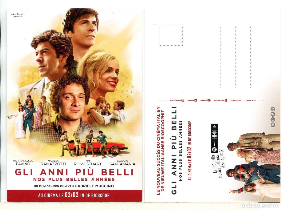  Flyers Publicitaires de films Anciens: GLI ANNI PI&Uacute; BELLI, con Micaela Ramazzotti. POSTAL BELGA.