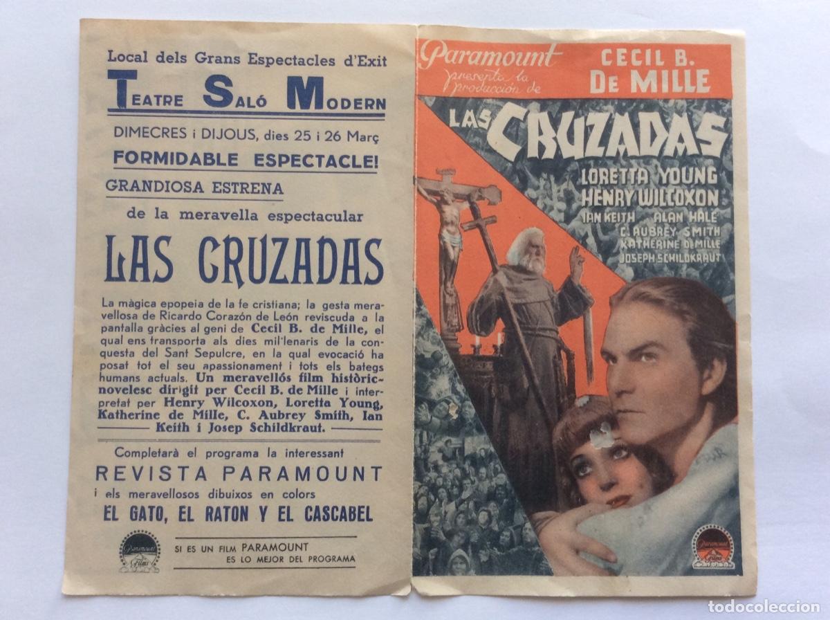 Cine: PROGRAMA DOBLE CON CINE IMPRESO. PARAMOUNT. LAS CRUZADAS. LORETTA YOUNG, ALAN HALE - Foto 1