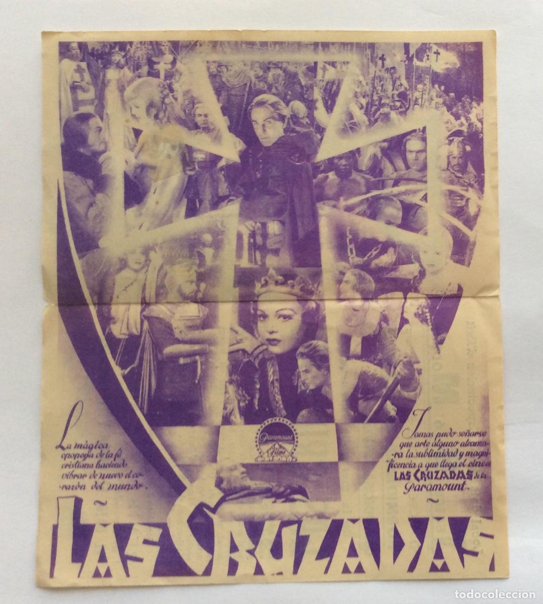 Cine: PROGRAMA DOBLE CON CINE IMPRESO. PARAMOUNT. LAS CRUZADAS. LORETTA YOUNG, ALAN HALE - Foto 2