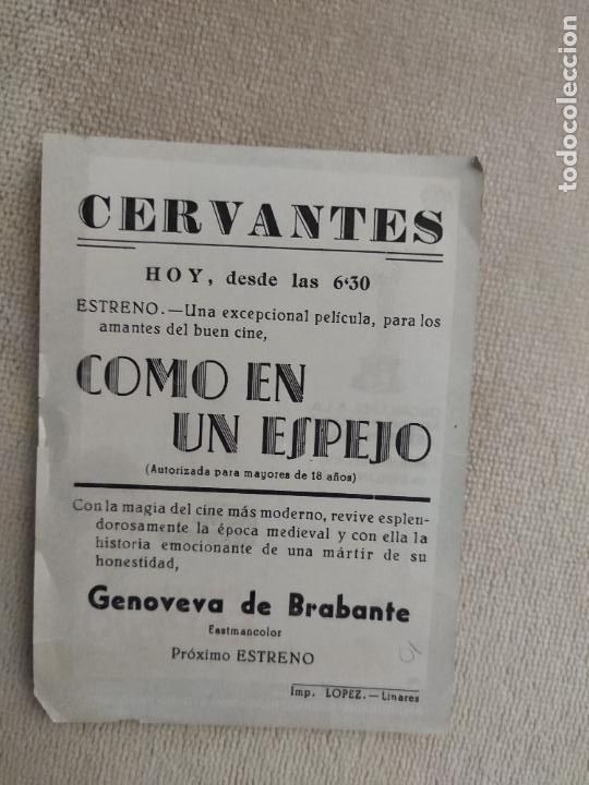 Cine: COMO EN UN ESPEJO. PROGRAMA DE CINE. PUBLICIDADEN DORSO - Foto 2