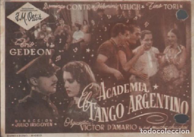 Folhetos de m&atilde;o de filmes antigos de cinema: PROGRAMA DE CINE. ACADEMIA EL TANGO ARGENTINO PC-6301