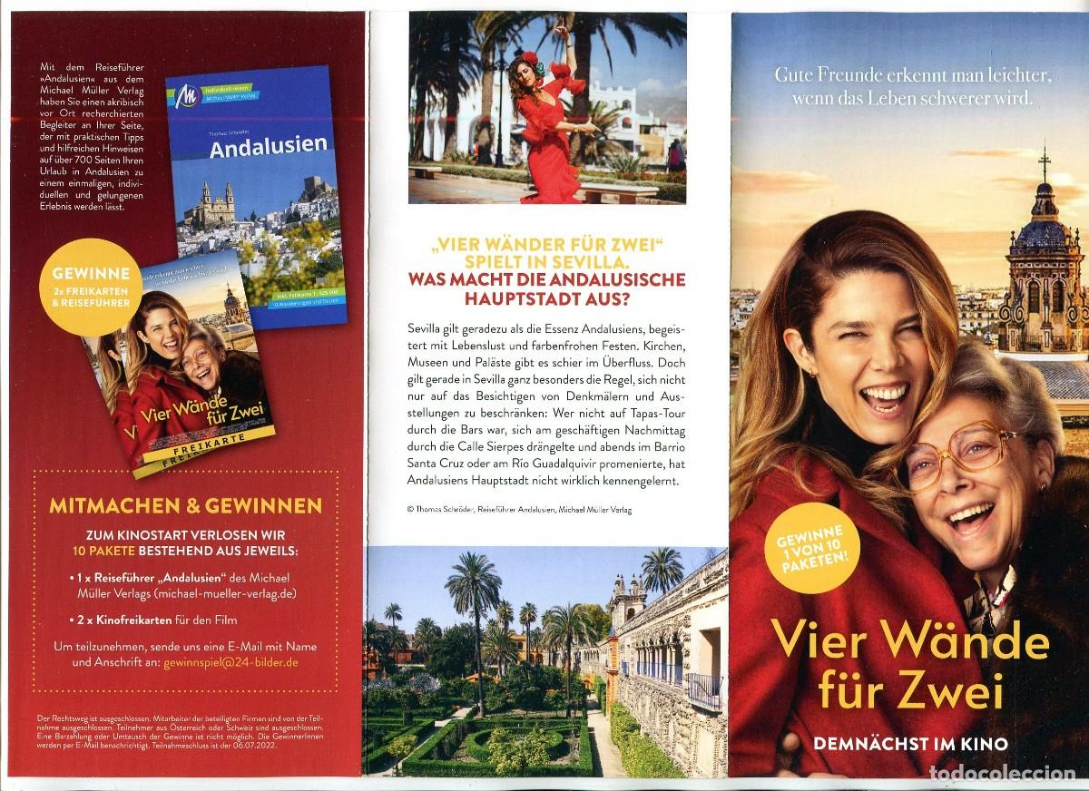  Flyers Publicitaires de films Anciens: VIER W&Auml;NDE F&Uuml;R ZWEI. 10,5 X 21 cms.