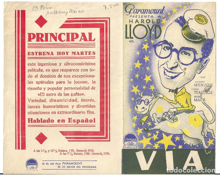 Cine: PTCC7 22 LA VIA LACTEA PROGRAMA DOBLE PARAMOUNT HAROLD LLOYD - Foto 1