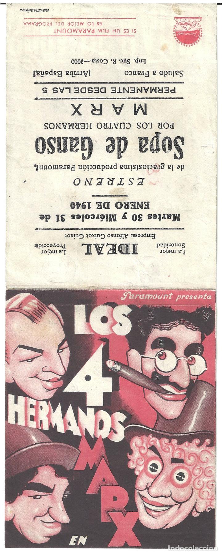 Cine: PTCC7 22 SOPA DE GANSO PROGRAMA DOBLE PARAMOUNT HERMANOS MARX - Foto 3