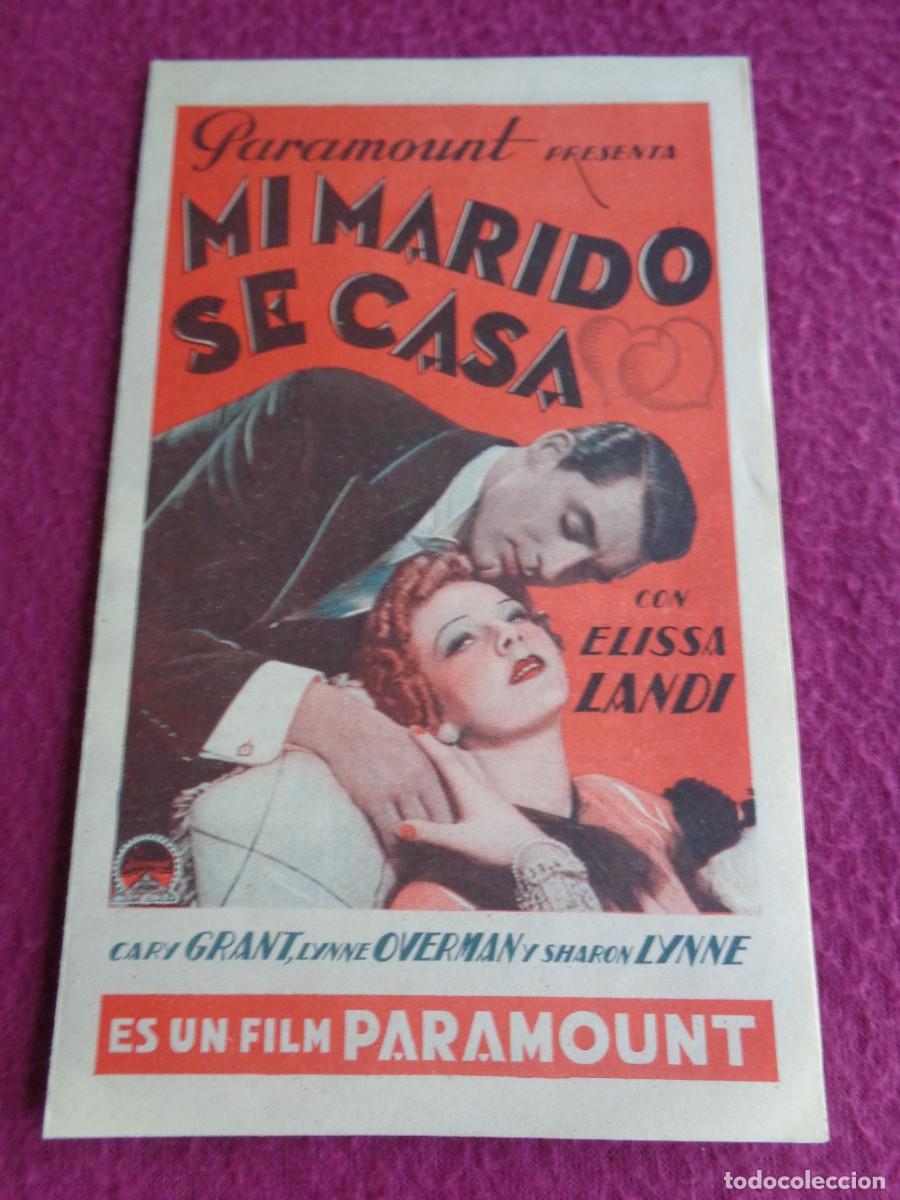 Cine: MI MARIDO SE CASA PROGRAMA DOBLE PARAMOUNT CARY GRANT ELISSA LANDI - Foto 1