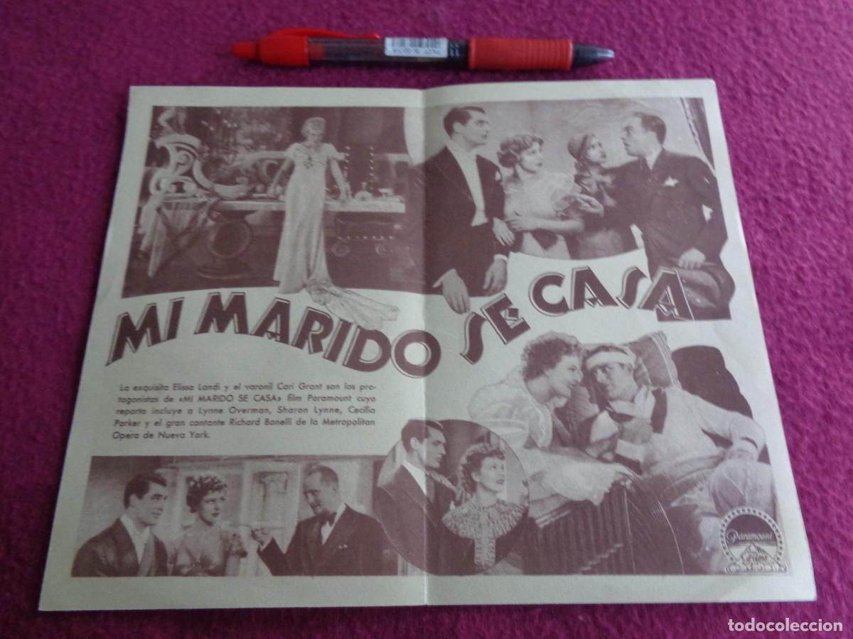 Cine: MI MARIDO SE CASA PROGRAMA DOBLE PARAMOUNT CARY GRANT ELISSA LANDI - Foto 4