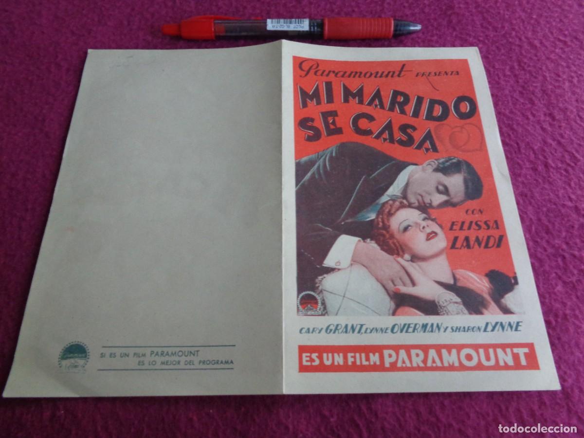 Cine: MI MARIDO SE CASA PROGRAMA DOBLE PARAMOUNT CARY GRANT ELISSA LANDI - Foto 6