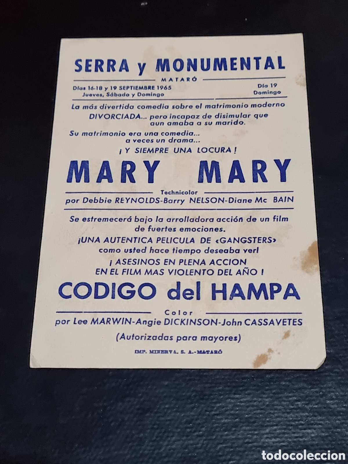 Cine: PROGRAMA DE MANO - MARY MARY 1965 - Foto 2