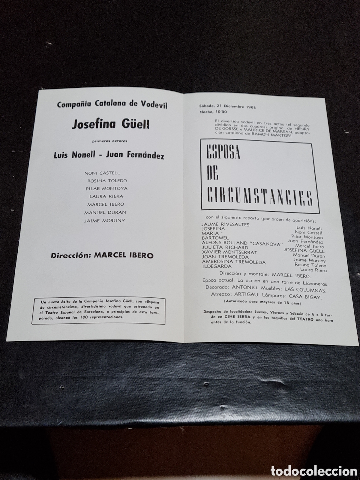 Cine: PROGRAMA DE MANO - JOSEFINA GUELL - ESPOSA DE CIRCUMSTANCIES 1968 - Foto 2