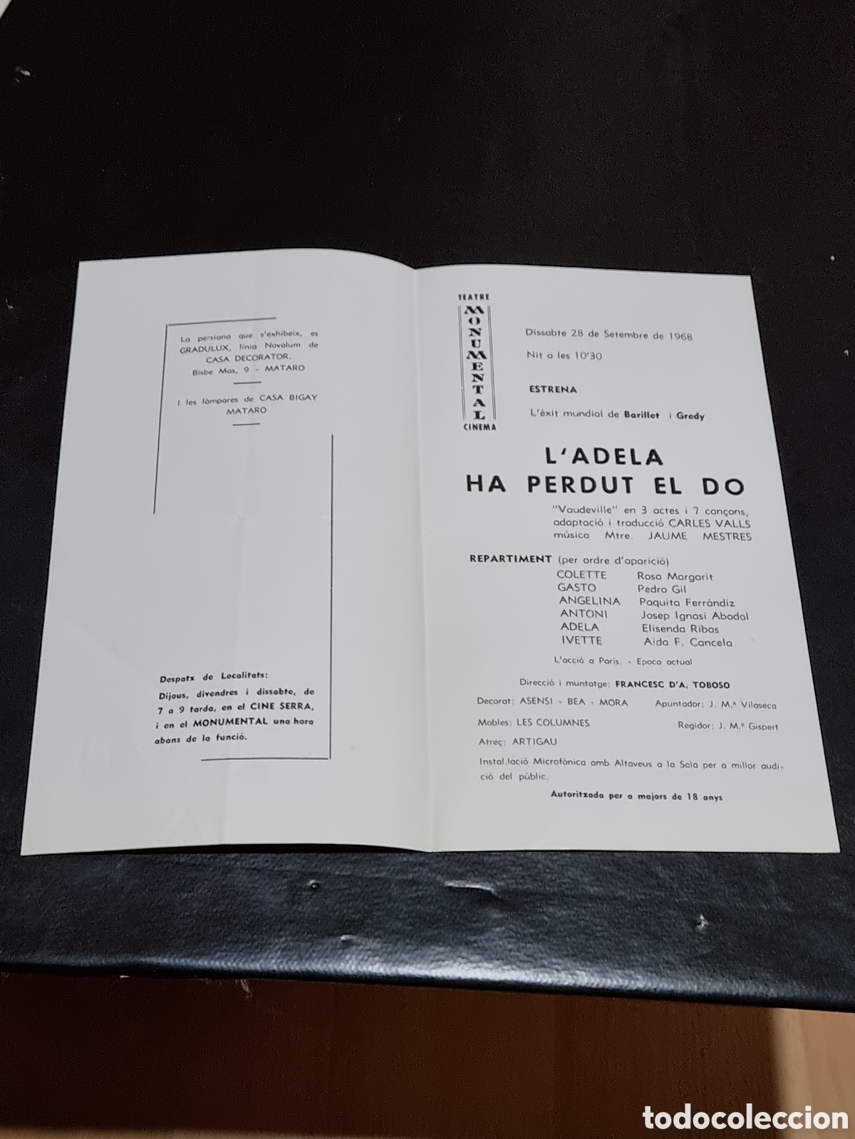 Cine: PROGRAMA DE MANO - LADELA HA PERDUT EL DO 1968 - Foto 2