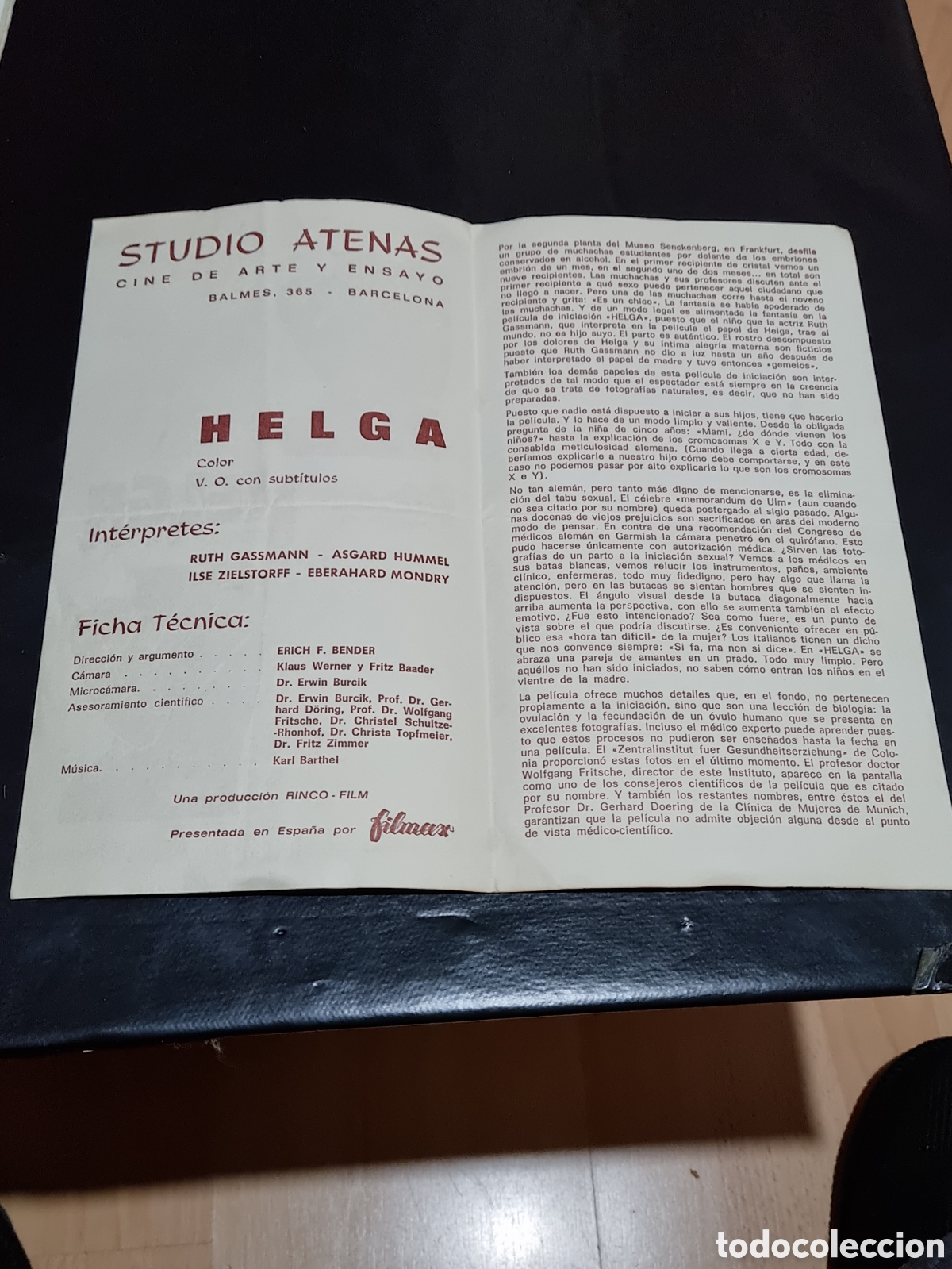 Cine: PROGRAMA DE MANO - HELGA - EL MILAGRO DE LA VIDA - Foto 2